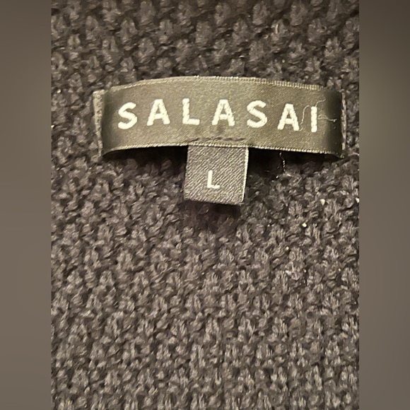 Pre-owned Unisex Salasai Oversized Black Merino Wool Cardigan - Picture 4 of 9